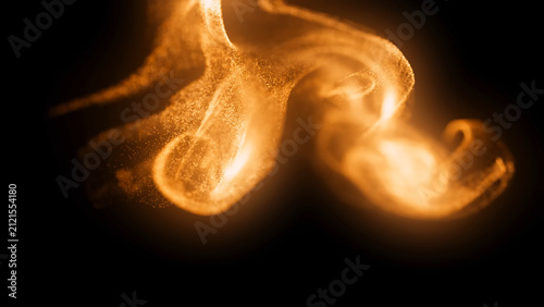 Colorful Abstract Liquid Ink Swirling Through Water with Dynamic Smoke Shapes on Black Background