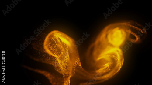 Colorful Abstract Liquid Ink Swirling Through Water with Dynamic Smoke Shapes on Black Background