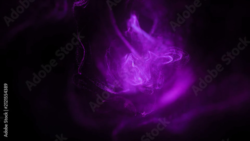 Colorful Abstract Liquid Ink Swirling Through Water with Dynamic Smoke Shapes on Black Background