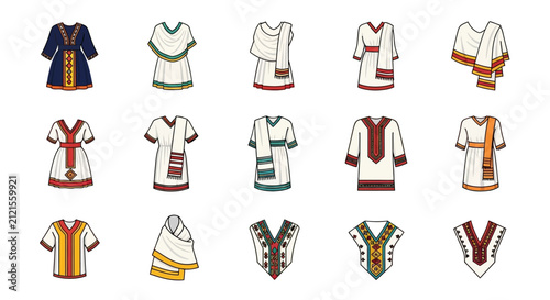 Collection of Traditional Ethiopian and Eritrean Clothing Designs.