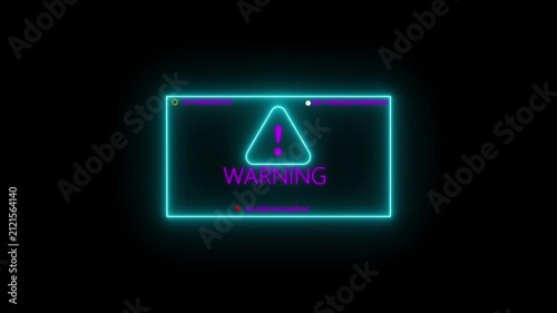 Warning security breach computer hacking warning message hacked Warning icon on the screen privacy protection data hacking malware virus Danger sign. Program interface with warning text hacked alert