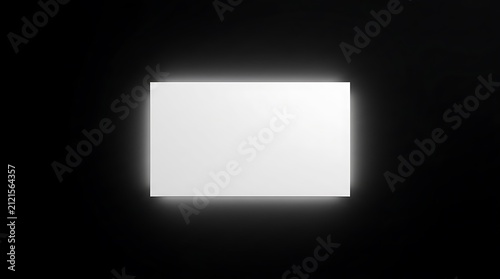 Obraz na plátně A centered rectangular white card with a soft glowing light effect, positioned a