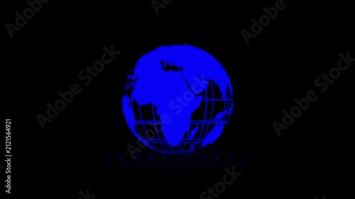 White color World globe map spinning in lines on a black background. Loop able rotating earth hologram, News background with world map earth globe animation concept