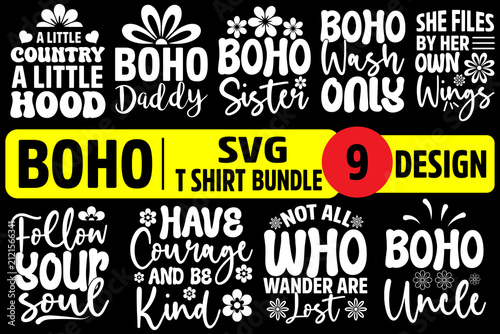 Boho typography bundle, inspirational quote t-shirt