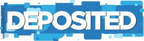 Blue deposited text on white background with digital design