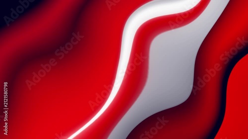 Elegant flowing wave animation in rich scarlet red and crisp white. Smooth organic motion creates sophisticated visual rhythm with seamless continuous loop. Ideal for corporate presentations