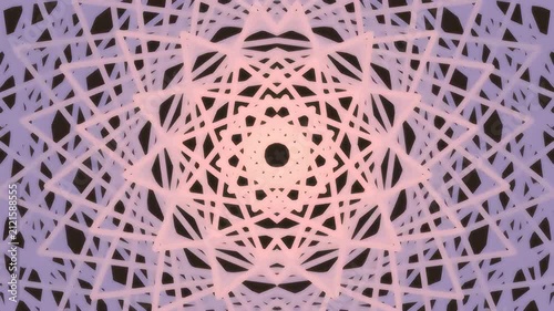 Abstract geometric pattern with intricate symmetrical design in pastel colors