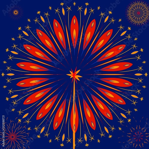 fireworks on the night sky