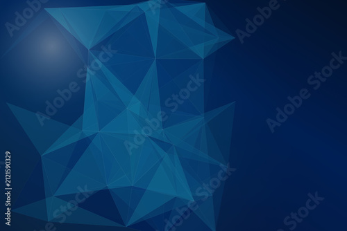 Geometric shapes in blue transparent overlay
