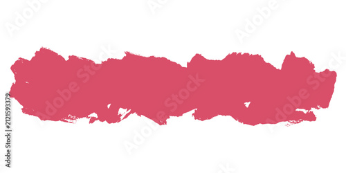 Magenta pink abstract brush stroke marker texture showcases horizontal hand drawn paint swipe patch. Vibrant distress background element for urban streetwear layout merchandise clip art.