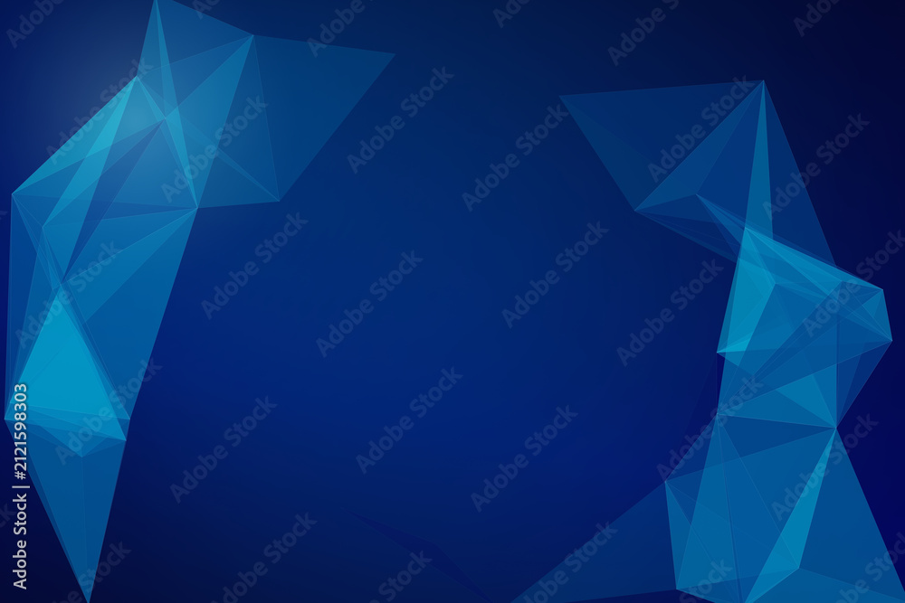 Obraz premium Abstract geometric shapes in glowing blue tones