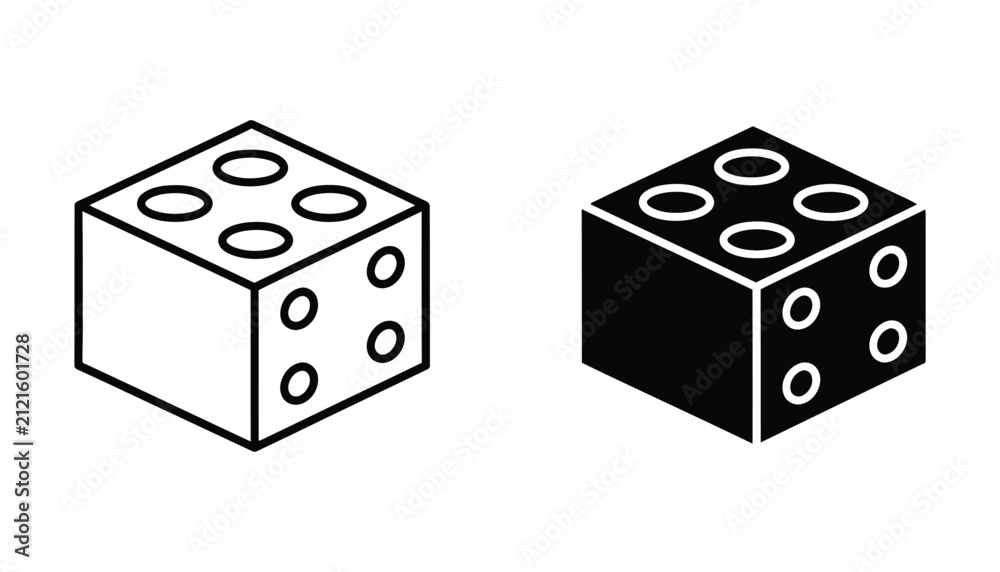 Fototapeta premium Isolated black and white lego style dice blocks