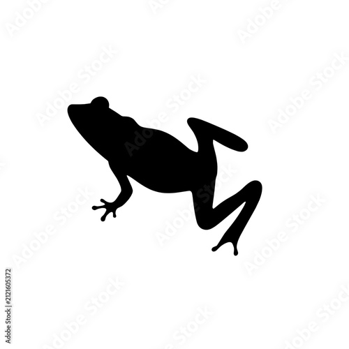 Black Frog Silhouette On White Background