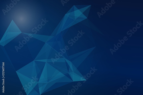 Abstract geometric shapes in blue 3d space