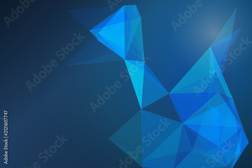 Abstract geometric shapes in blue gradient