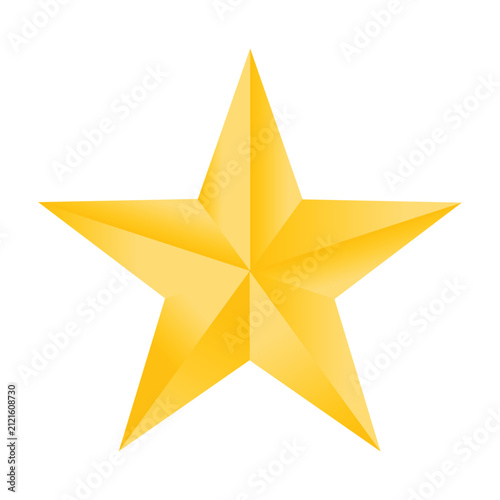 Gold Star Isolated On White Background Stock Photo