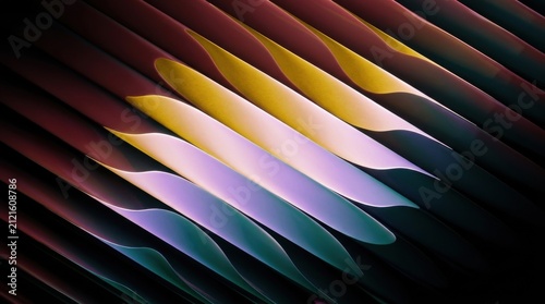 Colorful Abstract Wave Lines Pattern with 3D Stripes and Bright Rainbow Texture Design for Modern Wallpaper Background Illustration