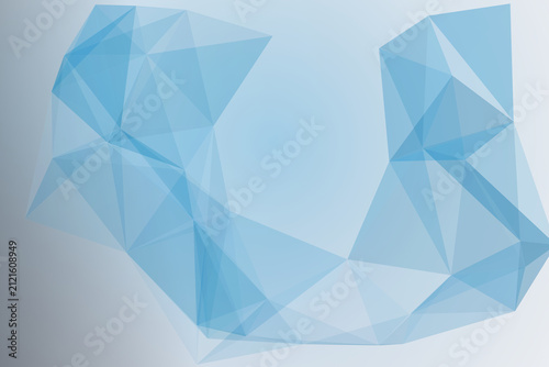 Abstract geometric shapes in pastel blue tones