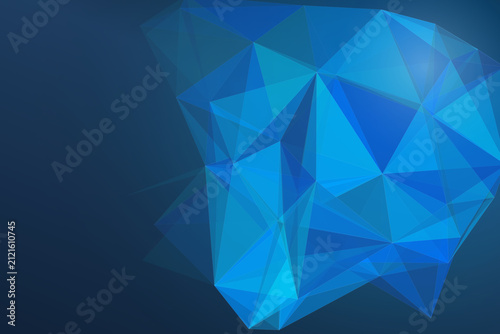 3d glowing blue crystal gemstone shape