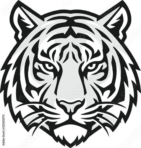 фотографія Detailed tiger head illustration on a transparent background showcasing strength
