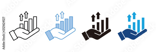 Foto Growth Icon Set Multiple Style Collection