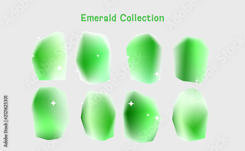 Emerald Crystal Gemstone Vector Illustration