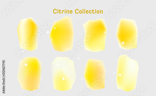 Citrine Crystal Gemstone Vector Illustration