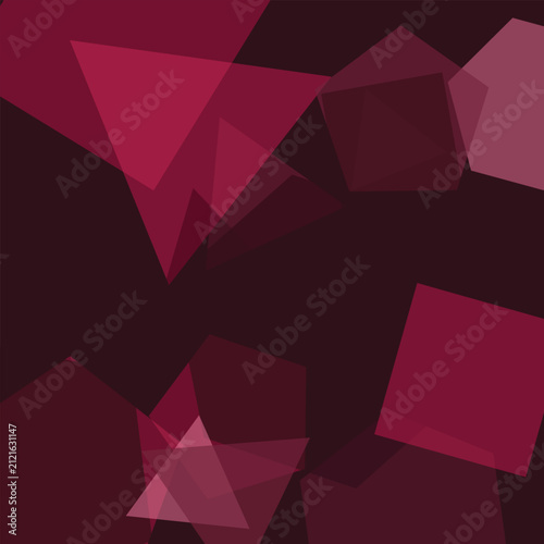 Abstract Geometric Polygon Background with Deep Red Tones