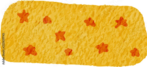 Yellow textured abstract background with orange star patterns