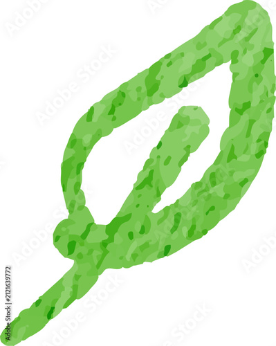 Green abstract leaf illustration with watercolor texture