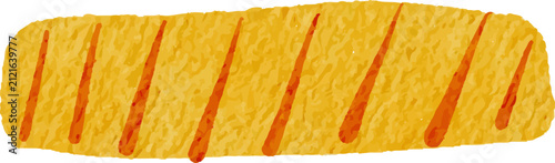 Abstract yellow textured background with red hand-drawn hearts