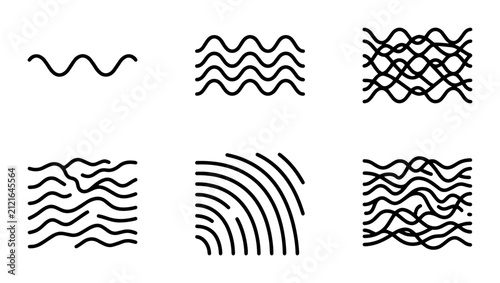Quadro su tela 70 Abstract Wave Patterns, Organic Lines, and Ripple Textures, Set of 6 Minimali