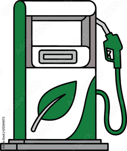 Illustration of eco friendly electric vehicle charging station with green leaf design