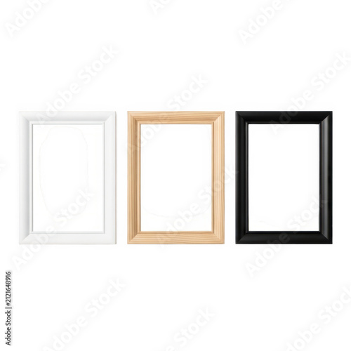 Three modern picture frame styles comparison