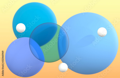3D Abstract Background with Floating Blue Spheres, Glass Orb, and Soft Yellow Gradient Background