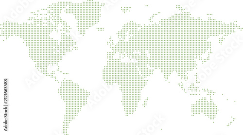 Green Dotted World Map Vector – Halftone Global Map Illustration