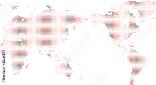 Pink Dotted World Map Vector Illustration