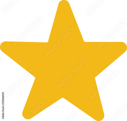  Rounded corners yellow star rating symbol flat vector icon