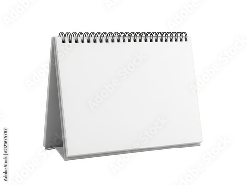 Blank white desk calendar mockup