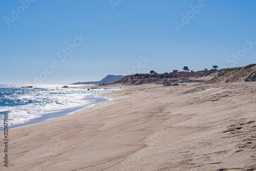pacific ocean and beach in baja california sur area of mexico along camino cabo este east of los cabos