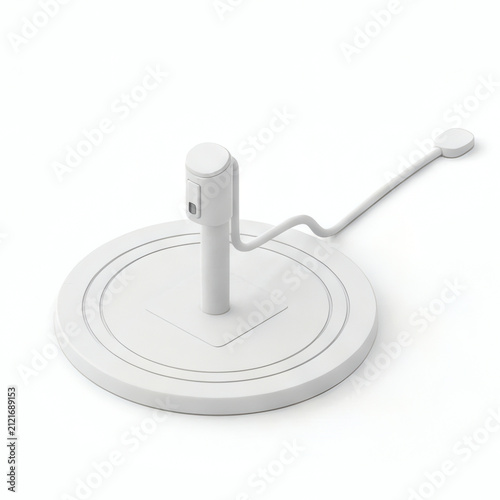 Isometric 3d white minimalist wireless charging dock station