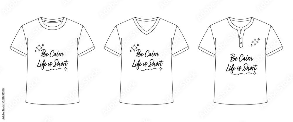 Fototapeta premium Simple T-Shirt Outline With Three Different Style!