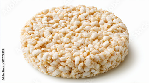 Crispy puffed rice cake isolated on white background