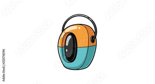 Abstract Rounded Shapes in Vibrant Orange, Teal, and Black - Modern Geometric Design Element