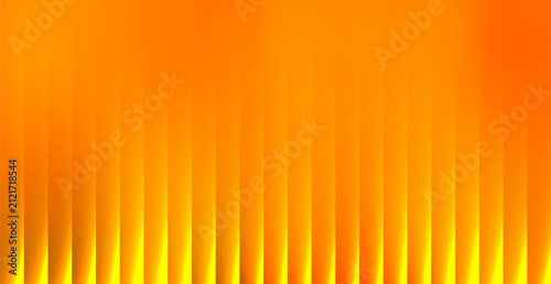 Abstract Warm Orange Ribbed Glass Background with Vertical Lines for Autumn and Summer. Vector Illustration