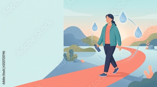Daily movement and hydration in a balanced wellness routine