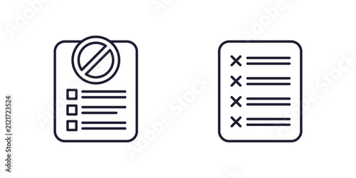 Canvas Print blacklist icons on white, line design