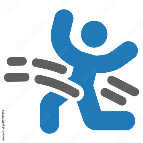Dynamic running person silhouette vector icon representing sports fitness and active lifestyle