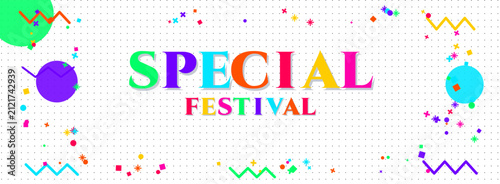 Special festival text with dotted grid background typography