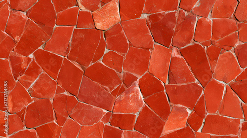 Brazilian reddish broken mosaic tiles 